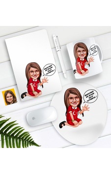 Kişiye Özel Kolay Yetişmiyor Karikatürlü Defter Kalem Kupa Mouse Kişiye Özel Kolay Yetişmiyor Karikatürlü Defter Kalem Kupa Mouse