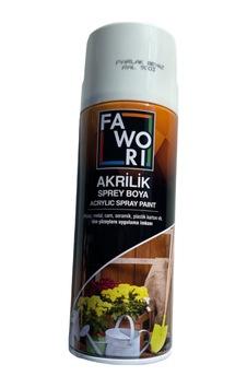 Fawori Sprey Boya Akrilik Parlak Genel Amaçlı 400 Ml Beyaz Beyaz