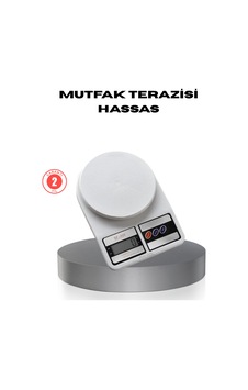 Hassas Dijital Mutfak Tartısı 1g Doğruluk, Lcd Ekran, Otomatik Kapanma - Lisinya Beyaz