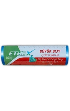 Ethex Büyük Boy Mavi Renk Çöp Torbası 65 X 80 Cm 50 Lt 10'lu Rulo Ethex Büyük Boy Mavi Renk Çöp Torbası 65 X 80 Cm 50 Lt 10'lu Rulo