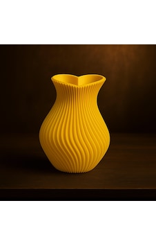 Kalp Şeklinde Vazo. Vazo. 3d Vazo. Plastik Vazo. Kıvrımlı Vazo. Dekoratif Vazo. Sarı Kalp Şeklinde Vazo. Vazo. 3d Vazo. Plastik Vazo. Kıvrımlı Vazo. Dekoratif Vazo. Sarı