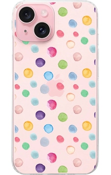Apple Uyumlu iPhone 15 İle 1mm Slim Fit Water Color 6 Baskılı Şeffaf Kılıf