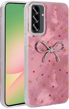 Samsung Uyumlu Galaxy A56 Kılıf Kamera Korumalı Figürlü Zore Ponti Silikon Kapak Açık Pembe