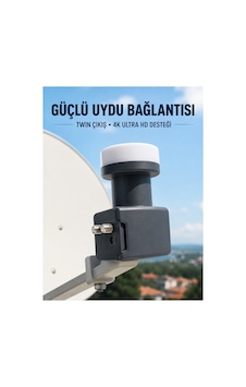 4k Ultra Hd Twin Lnb Çift Uydu Çıkışlı Ku Band Çanak Anten Lnb 0.1 Db Renk