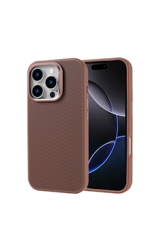 Goocamp Apple iPhone Uyumlu 16 Pro Max Kılıf Magsafe Şarj Özellikli Karbon Fiber Görünümlü Troy K Desert Titanyum