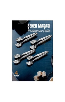 Şeker Maşası Paslanmaz Çelik 4 Adet 718702 Siyah