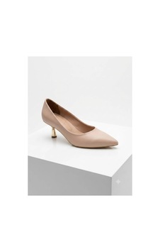 New Angel Nc-340 Kadın Sivri Burun Rahat Kadeh Topuk Stiletto Ten