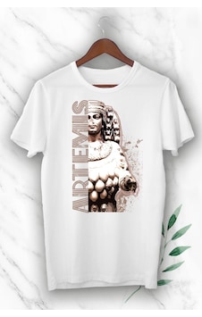 Flood Of Style Erkek Beyaz Mitoloji Tanrıça Artemis Baskılı Tişört Flood Of Style Erkek Beyaz Mitoloji Tanrıça Artemis Baskılı Tişört