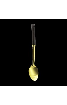 Ahşap Saplı Metal Servis Kaşığı Altın Renk Ahşap Saplı Metal Servis Kaşığı Altın Renk