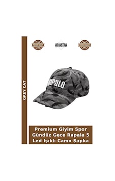 Grey Cat Premium Giyim Spor Gündüz Gece Rapala 5 Led Işıklı Camo Şapka Çok Renkli Grey Cat Premium Giyim Spor Gündüz Gece Rapala 5 Led Işıklı Camo Şapka Çok Renkli