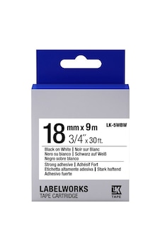 Tonersepeti Epson Lk-5wbw- C53s655012 Muadil Güçlü Yapışkanlı Etiket Kartuşu Siyah Beyaz 18 Mm