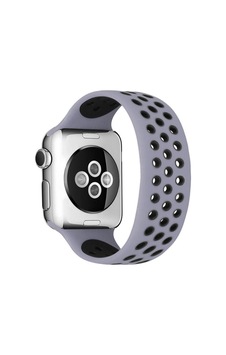 Apple Watch Uyumlu 38mm Ayarlı Delikli Silikon Kordon Saat Değildir - Gri-siyah Apple Watch Uyumlu 38mm Ayarlı Delikli Silikon Kordon Saat Değildir - Gri-siyah