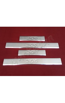 Db Chrome Peugeot 206 Krom Kapı Eşiği 1998-2012 4 Parça P.Çelik