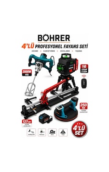 Ba011336 4'lü Profesyonel Fayans Seti 127 Cm Kesici Lazer Terazi Mikser Ve Vakumlu Taşıma Apa Ba011336 4'lü Profesyonel Fayans Seti 127 Cm Kesici Lazer Terazi Mikser Ve Vakumlu Taşıma Apa