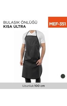 Bulaşık Önlüğü Siyah 100 Cm Ultra Kısa Mef-351 Siyah