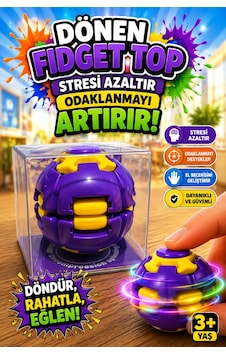 Bas Döndür Stres Topu Oyuncağı Spinball - Mor Bas Döndür Stres Topu Oyuncağı Spinball - Mor