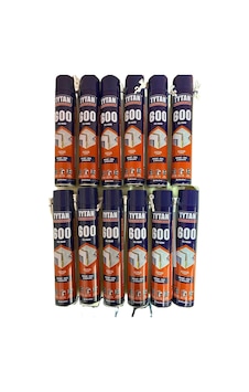 Tytan Polyfix 600gr - 12 Adet Poliüretan Montaj Dolgu Köpüğü Professional Ses Ve Isı Yalıtım Pipetli