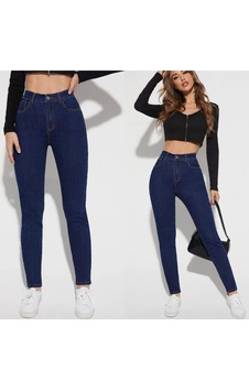 Kadın Darpaça Denim Pantolon Darpaça Kot Pantolon Skiny Pantolon Koyu Lacivert