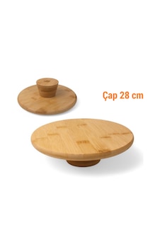 Bls Bambu Ayaklı Sunumluk, 28 Cm Bambu Sunum Tabağı 28x28