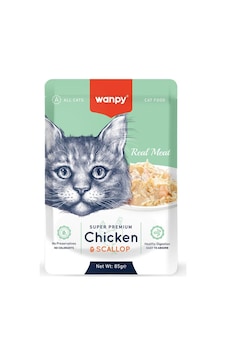 Wanpy Pouch Tavuklu & Deniz Taraklı Yaş Kedi Maması 85 G