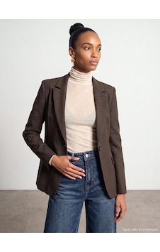 Dilvin 60831 Vücuda Oturan Blazer Kahve Dilvin 60831 Vücuda Oturan Blazer Kahve