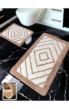 Niva Bej 2li Banyo Paspası 60x100 50x60 Cm Bej