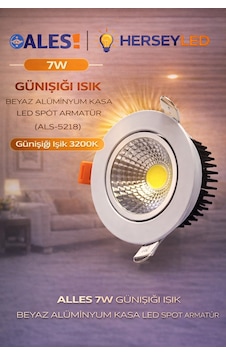 Alles 7w Günışığı Işık Beyaz Aliminyum Kasa Led Spot Armatur Als-5218 Als-5218 Gün Işığı Alles 7w Günışığı Işık Beyaz Aliminyum Kasa Led Spot Armatur Als-5218 Als-5218 Gün Işığı
