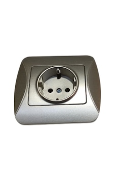 Dmr Riva Silver Gümüş-Gri Topraklı Priz Dmr Riva Silver Gümüş-Gri Topraklı Priz