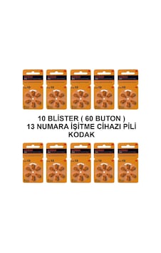 Kodak 13 Numara 10 Paket Kodak İşitme Cihazı Pili Kodak 13 Numara 10 Paket Kodak İşitme Cihazı Pili