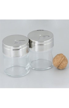 Paşabahçe 43880 Basic Metal Kapaklı 2'Li Cam Tuzluk