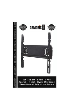 106-165 Cm - Sabit Tv Askı Aparatı - Metal - Siyah Ofis Gereci Ekran Montajı Televizyon Tutucu 106-165 Cm - Sabit Tv Askı Aparatı - Metal - Siyah Ofis Gereci Ekran Montajı Televizyon Tutucu