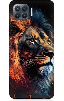 Oppo Reno 4 Lite Uyumlu Siyah Fon Aslan Desenli Silikon Kılıf Oppo Reno 4 Lite Uyumlu Siyah Fon Aslan Desenli Silikon Kılıf