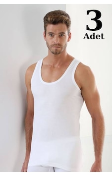Aksoy Erkek Ribana Atlet 3'lü Set Beyaz - 928317227 Beyaz