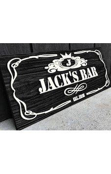 Bk Gift Kişiye Özel Kabartma Tasarım Siyah Ebony Ahşap Bar Tabelası, Home Bar Tabela, Rustik Ev Dekorasyonu, Duvar Dekoru-7