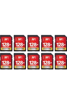 Gıgastone 128 Gb Sdxc Hafıza Kartı Paketi 10'lu, Uhs-ı U1 Sınıf 10, Canon Olympus Pc Dijital Fotoğraf Makineleri İçin 80 Mb/s'ye Kadar