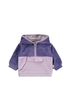 Bebbek Kapşonlu Fermuarlı 2-5 Yaş Sweatshirt - Lila Mor