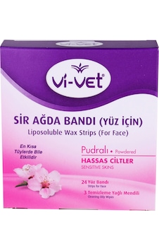 Vi-Vet Hassas Ciltler için Pudralı Yüz Bölgesi Sir Ağda Bantları 24'lü Vi-Vet Hassas Ciltler için Pudralı Yüz Bölgesi Sir Ağda Bantları 24'lü