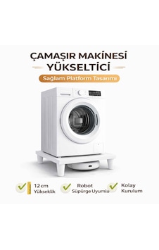 İmt Aksesuar Çamaşır Makinesi Yükseltici 60x60 Cm 12 Cm Platform Robot Süpürge Uyumlu Titreşim Azaltıcı Beyaz İmt Aksesuar Çamaşır Makinesi Yükseltici 60x60 Cm 12 Cm Platform Robot Süpürge Uyumlu Titreşim Azaltıcı Beyaz