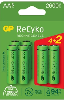 Gp Recyko 2700 Seri 2600 Mah Şarjlı Aa Kalem Pil 4+2 Gp Recyko 2700 Seri 2600 Mah Şarjlı Aa Kalem Pil 4+2