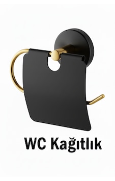 Wc Kağıtlık Tuvalet Kağıtlığı Siyah Gold Renk Altın - Siyah