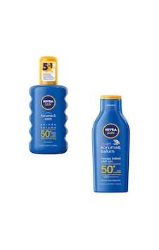 Nivea Sun Baby Hassas Bebek Cildi Güneş Losyonu SPF50+ 200 ML + Anında Koruma SPF50+ Güneş Spreyi 200 ML Nivea Sun Baby Hassas Bebek Cildi Güneş Losyonu SPF50+ 200 ML + Anında Koruma SPF50+ Güneş Spreyi 200 ML