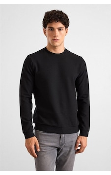 Süvari Siyah Regular Melanjlı Baskısız Waffle Bisiklet Yaka Cepsiz Düz Sweatshirt Sw2013700027-s09 Süvari Siyah Regular Melanjlı Baskısız Waffle Bisiklet Yaka Cepsiz Düz Sweatshirt Sw2013700027-s09