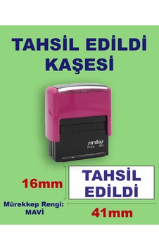 Tahsil Edildi Kaşesi, 911 41mm 16mm Otomatik Kaşe Mavi Tahsil Edildi Kaşesi, 911 41mm 16mm Otomatik Kaşe Mavi