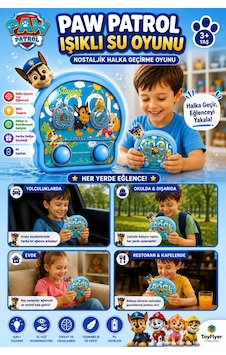 Paw Patrol Işıklı Suda Halka Geçirme Oyunu Nostaljik Sulu Oyun Stres Oyuncağı 2586bd-pawmavi