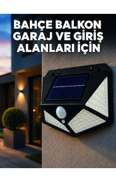 Solar Led Bahçe Aydınlatma Lambası 3 Işık Modlu Sensörlü Duvar Tipi Dış Mekan Çokrenkli