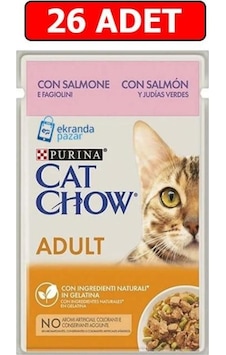 Purina Cat Chow Somonlu Yetişkin Kedi Konserve Maması 85 Gr 26 Adet Purina Cat Chow Somonlu Yetişkin Kedi Konserve Maması 85 Gr 26 Adet