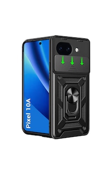 Google Pixel 10a İle Uyumlu Qubec Serisi Kamera Kapaklı Yüzük Standlı Kılıf-al5117 Siyah Google Pixel 10a İle Uyumlu Qubec Serisi Kamera Kapaklı Yüzük Standlı Kılıf-al5117 Siyah