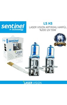 Sentinel Laser Vısıon Artırımlı Ampül H3 12v %200 55w 1takım 2 Adet Sentinel Laser Vısıon Artırımlı Ampül H3 12v %200 55w 1takım 2 Adet