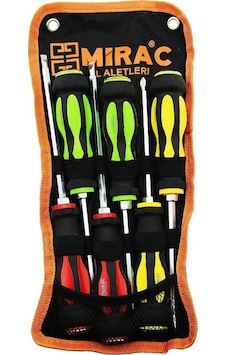 Bez Çantalı Renkli - Kauçuk Kaplama Saplı Darbeli 6lı Set Çift Taraflı Tornavida Takımı 55 Bez Çantalı Renkli - Kauçuk Kaplama Saplı Darbeli 6lı Set Çift Taraflı Tornavida Takımı 55