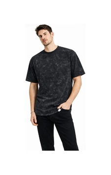 Rkm Ticaret Erkek Asit Yıkama Bisiklet Yaka Kısa Kollu Oversize T-shirt Tişört - Siyah Rkm Ticaret Erkek Asit Yıkama Bisiklet Yaka Kısa Kollu Oversize T-shirt Tişört - Siyah